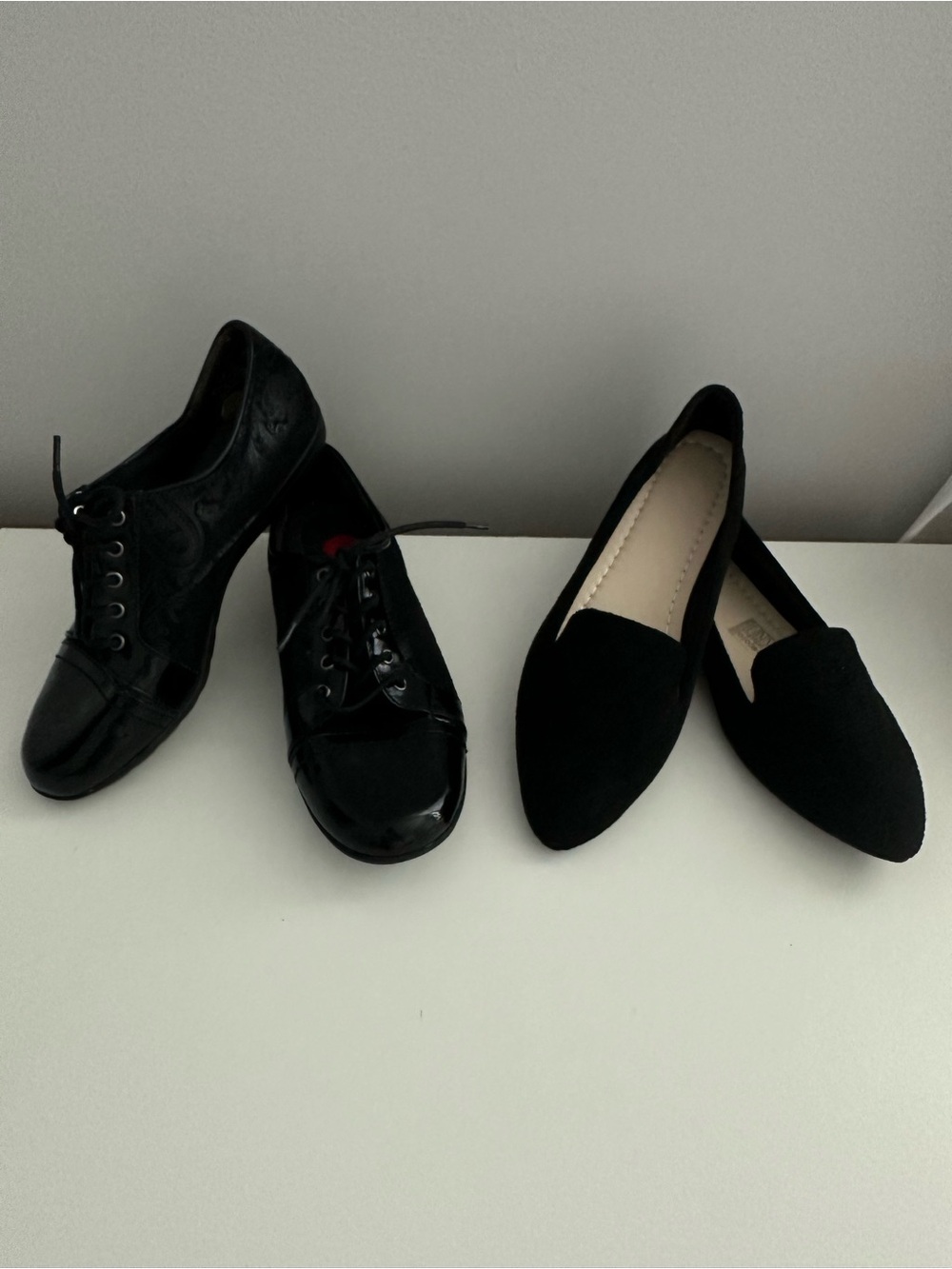 Black Pointed Slip-On Loafers for Women